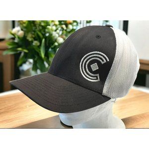 Big C Logo Baseball Cap Hat Black White Flexfit